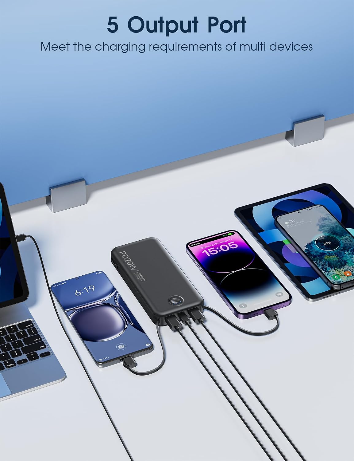 Cargador portátil Nusyddy de carga rápida de 10000 mAh con enchufe...
