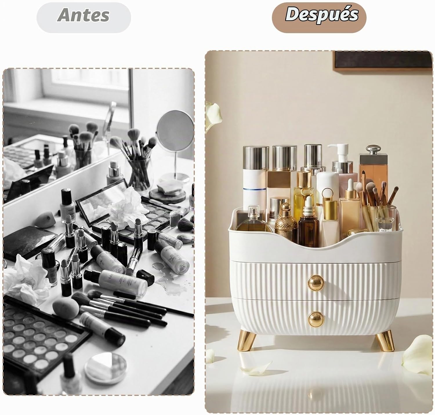 Organizador de maquillaje para encimera, organizador de cuidado de...