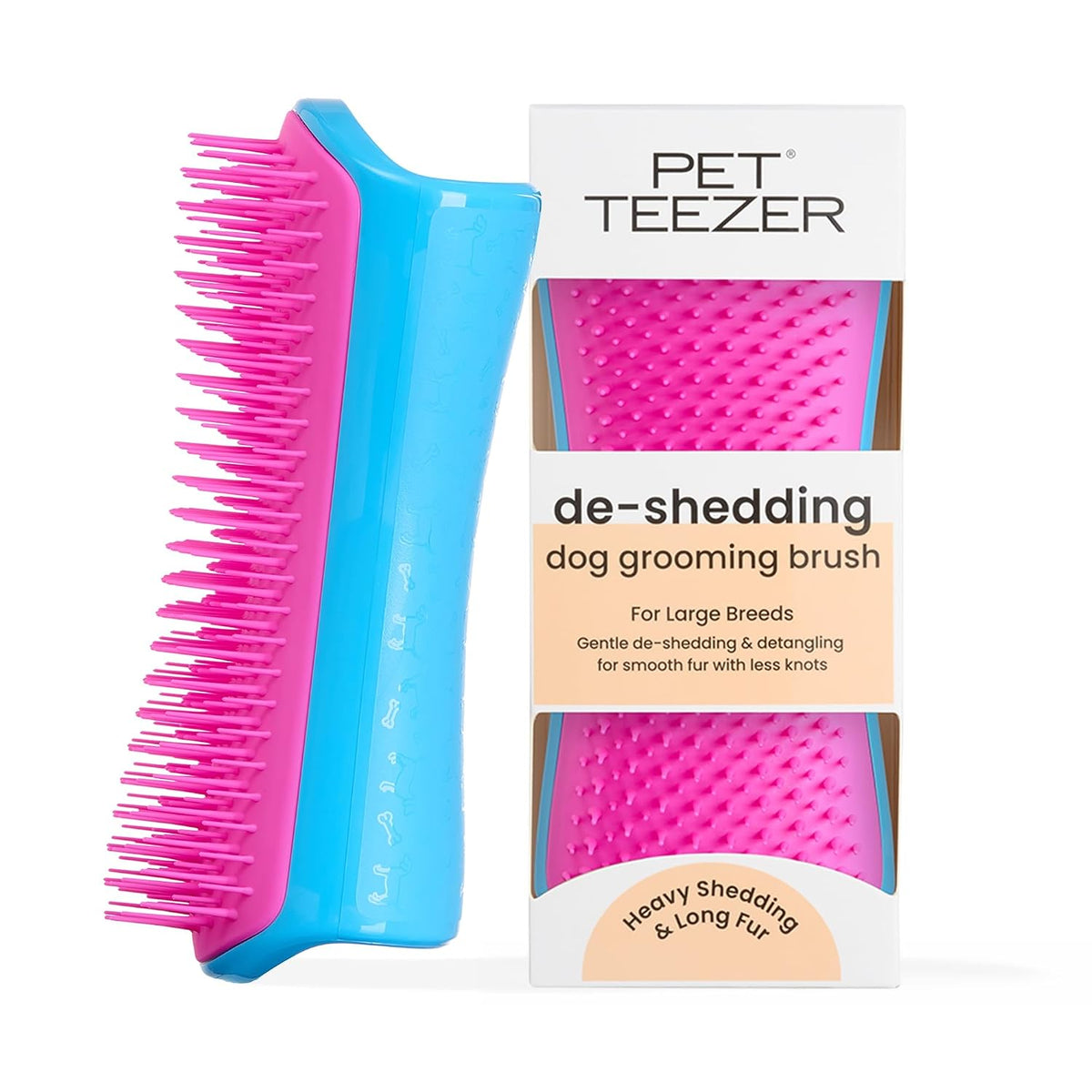 Pet Teezer Cepillo de perro que elimina el desprendimiento para raz...