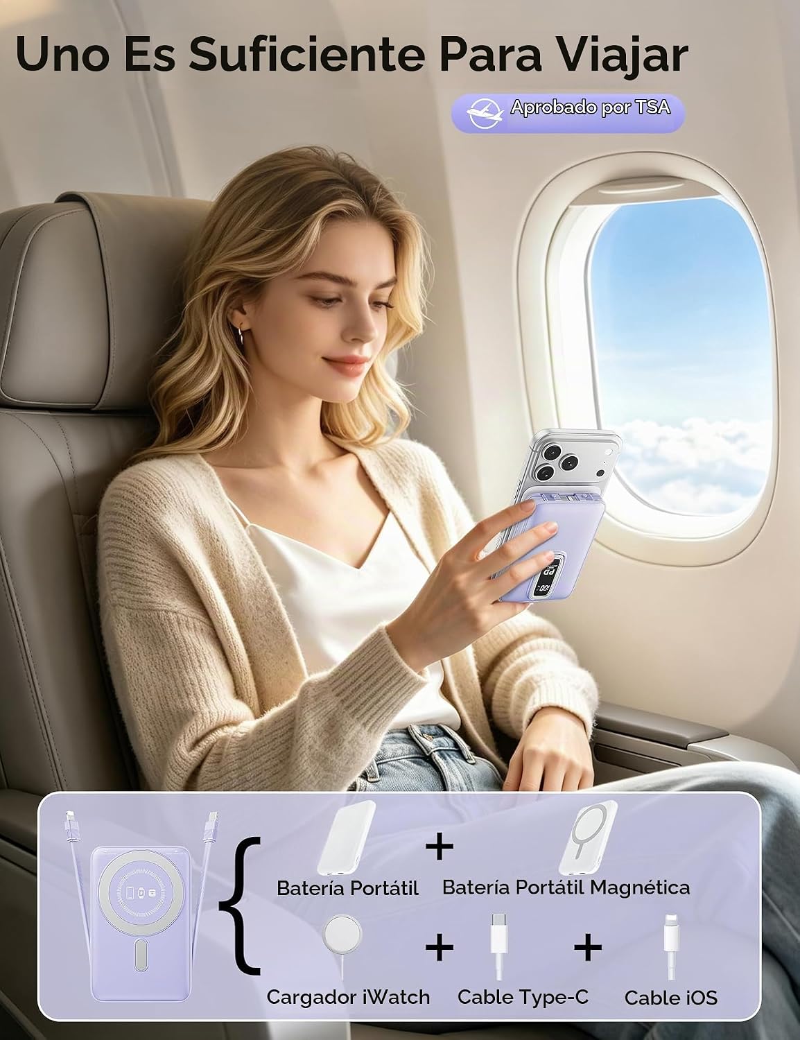 para cargador portátil Magsafe 10000mAh 20W carga rápida banco de e...