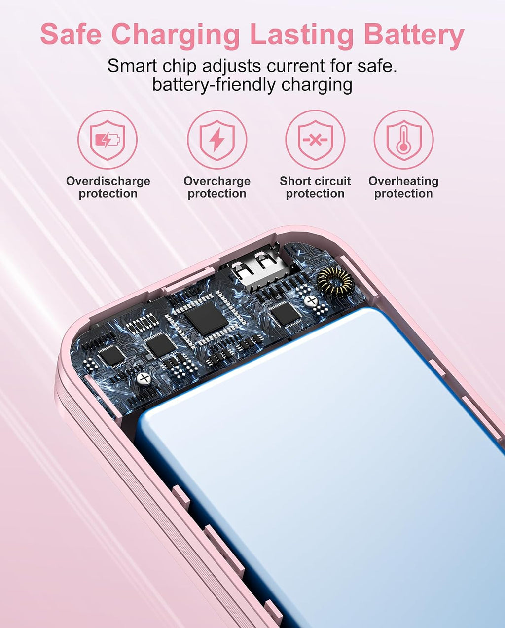 Cargador portátil citicr 10000mAh PD20W con cables integrados y enc...