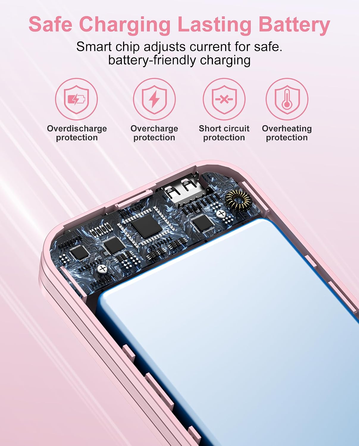 Cargador portátil citicr 10000mAh PD20W con cables integrados y enc...