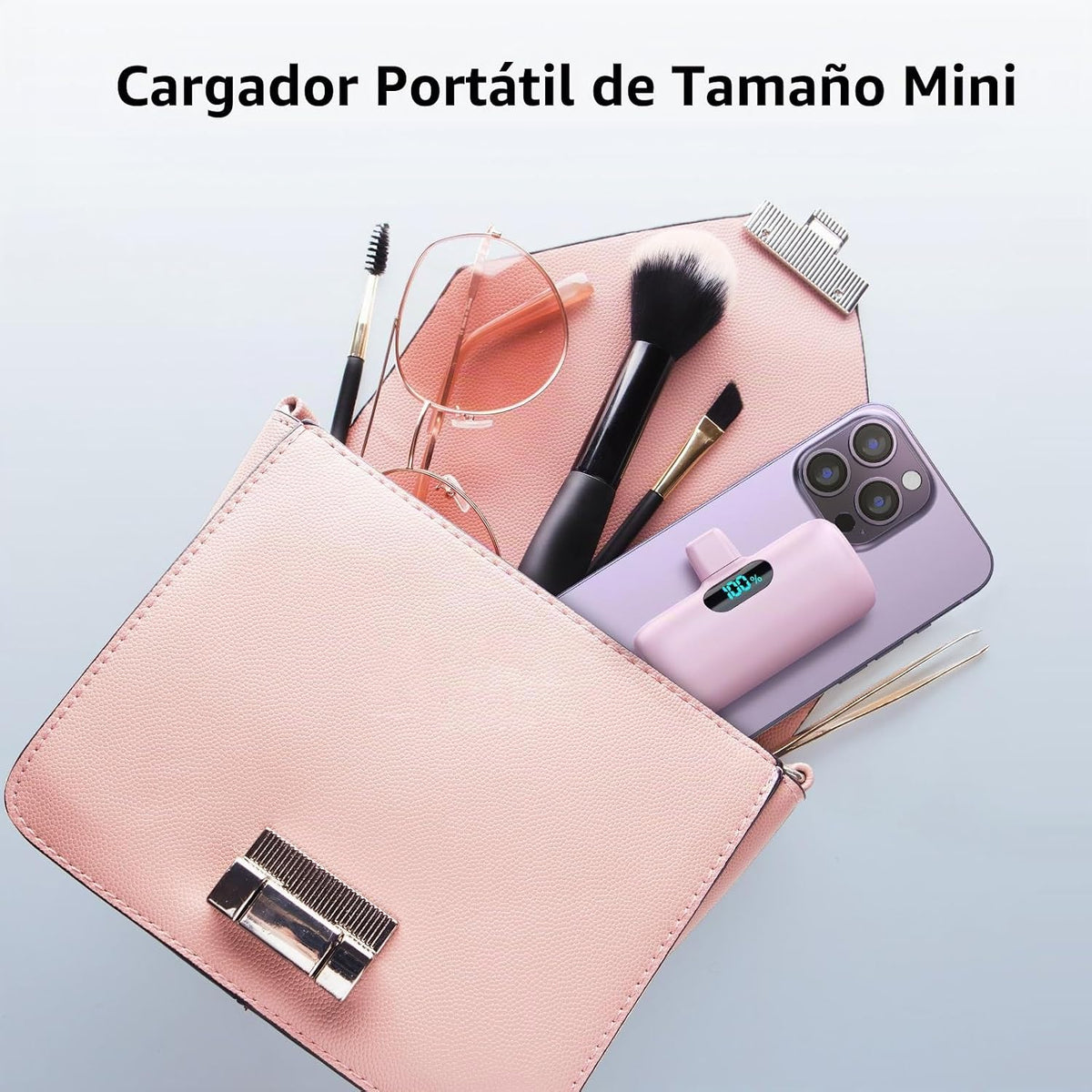 [Paquete de 2] Mini cargador portátil USB C, batería de carga rápid...