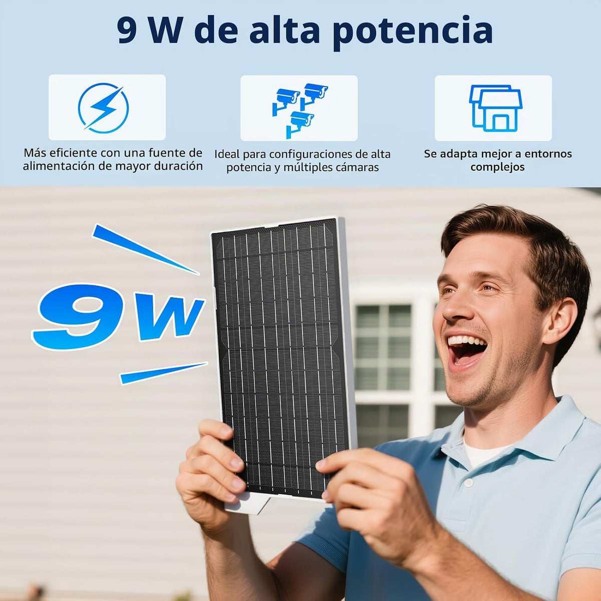 Paquete de 2 paneles solares de 9 W: resistente al agua IP65, carga...