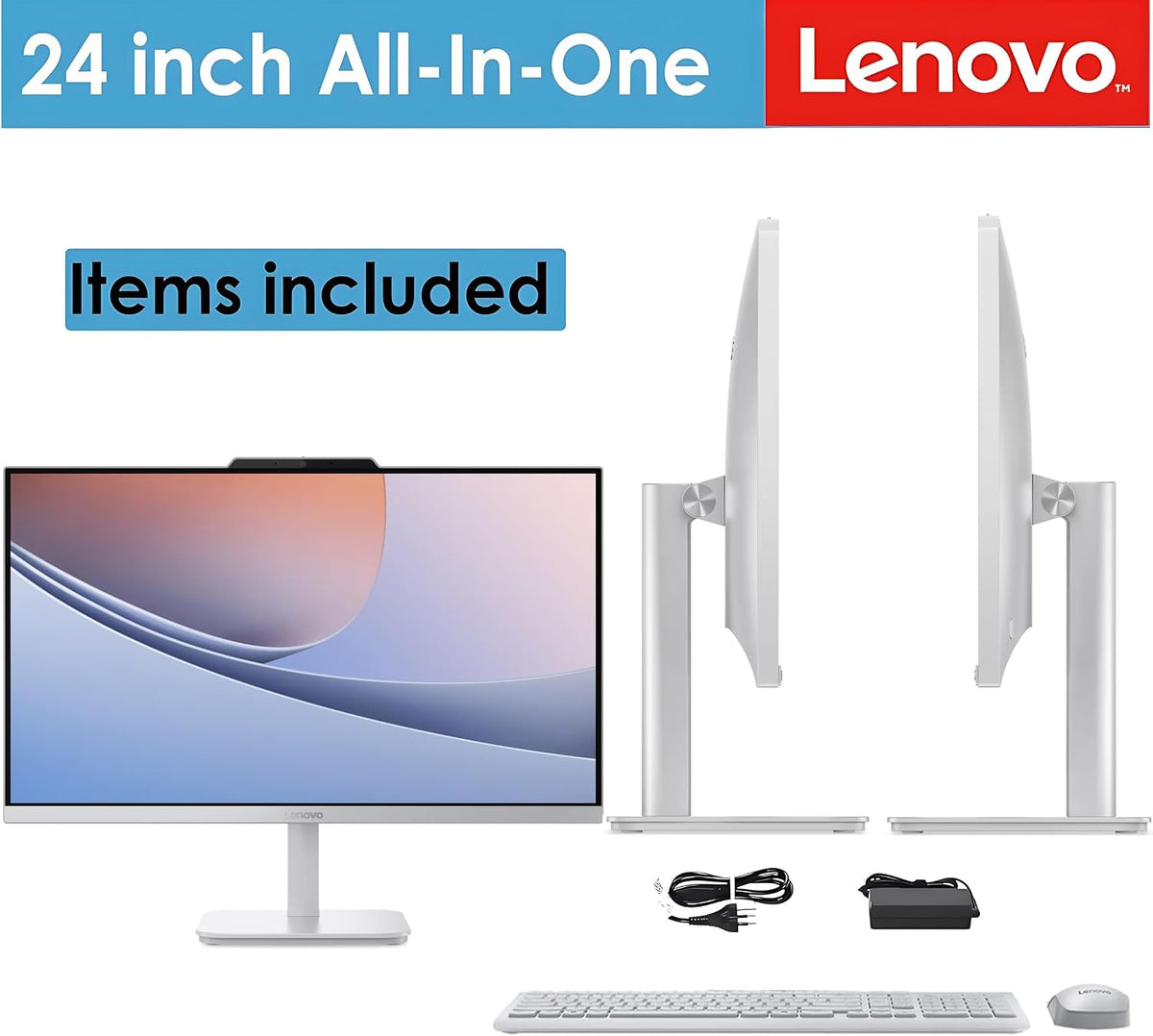 Lenovo Computadora de escritorio todo en uno FHD de 24 pulgadas par...