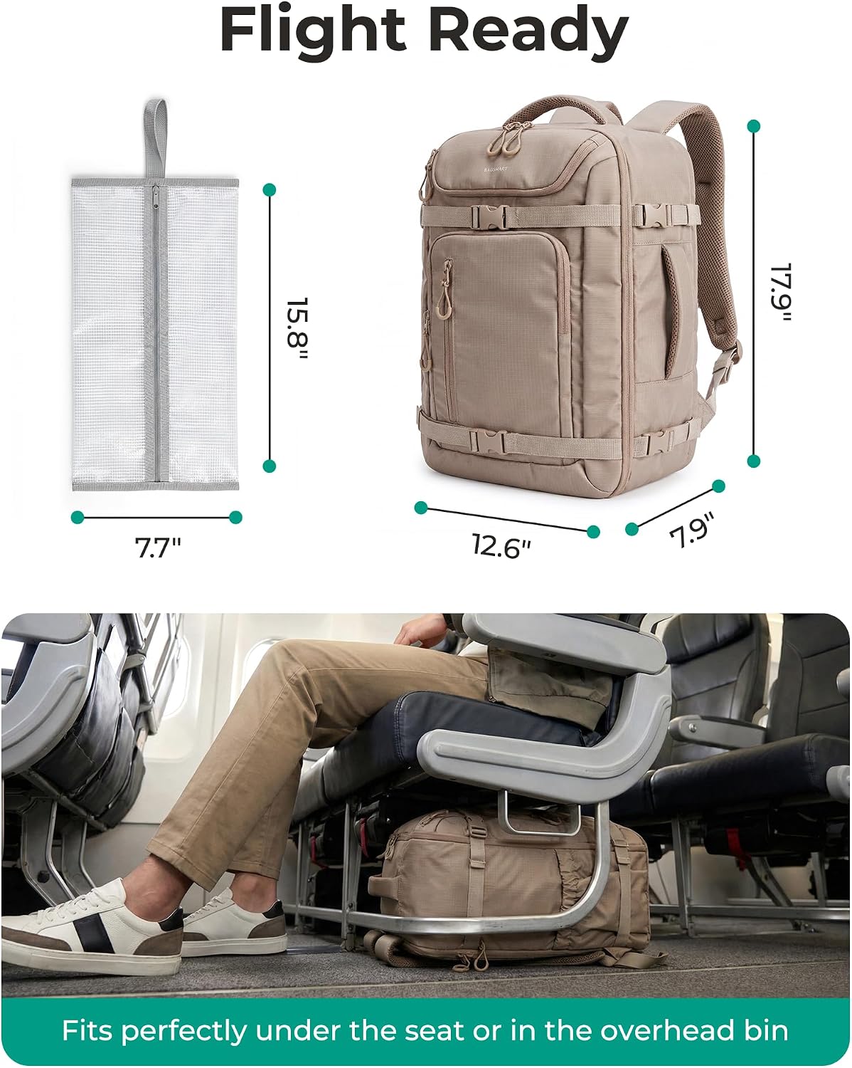 Mochila de viaje BAGSMART para mujeres y hombres, mochila de transp...