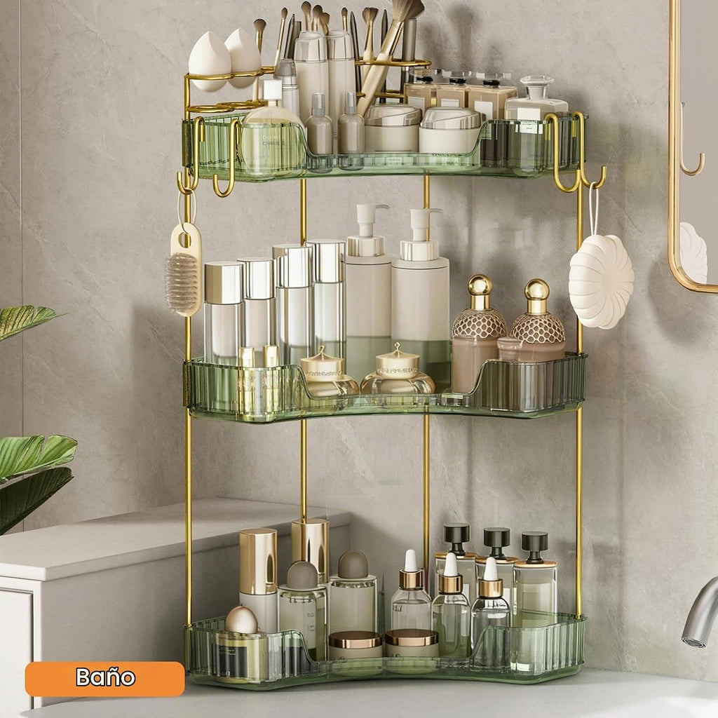Greenby Organizador esquinero de 3 niveles para mostrador de baño,...