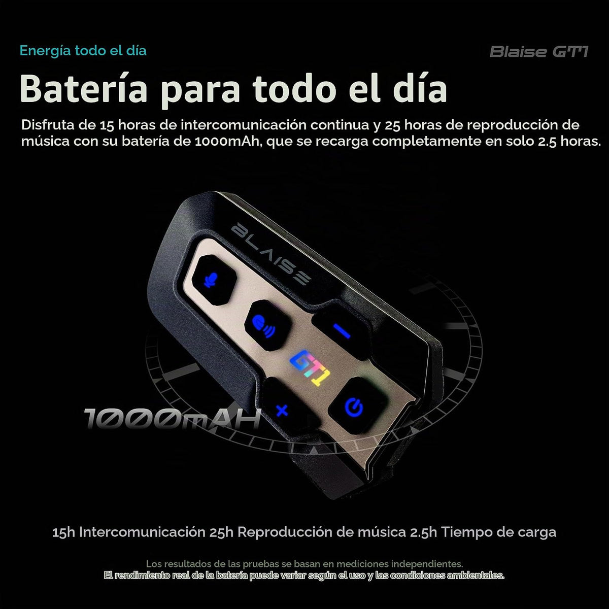Logto Blaise GT1 - Casco de motocicleta mejorado con auriculares Bl...