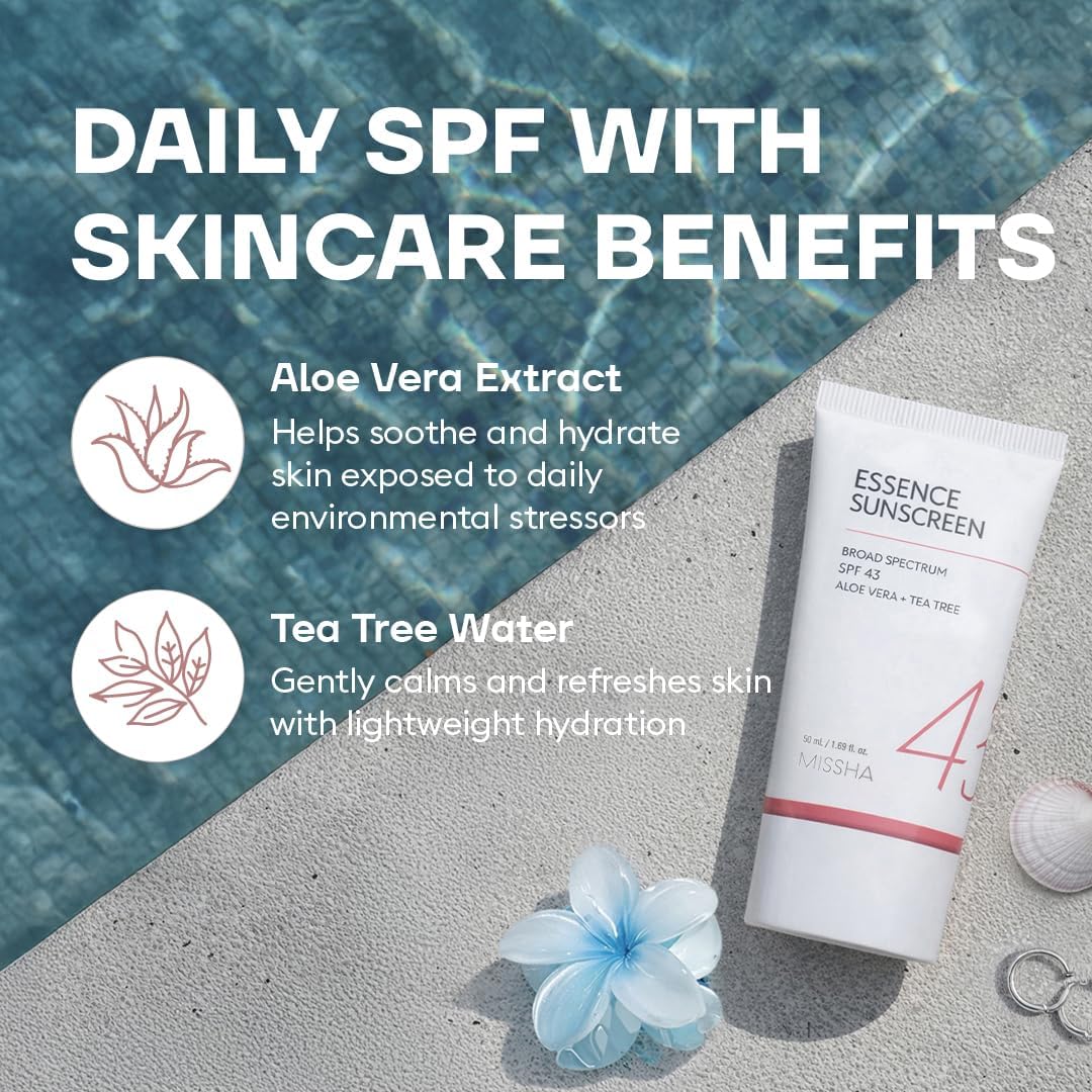 MISSHA All Around Essence Protector solar SPF 43 Sin fundición blan...