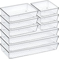Juego de 9 organizadores de cajones de plástico transparente, acríl...