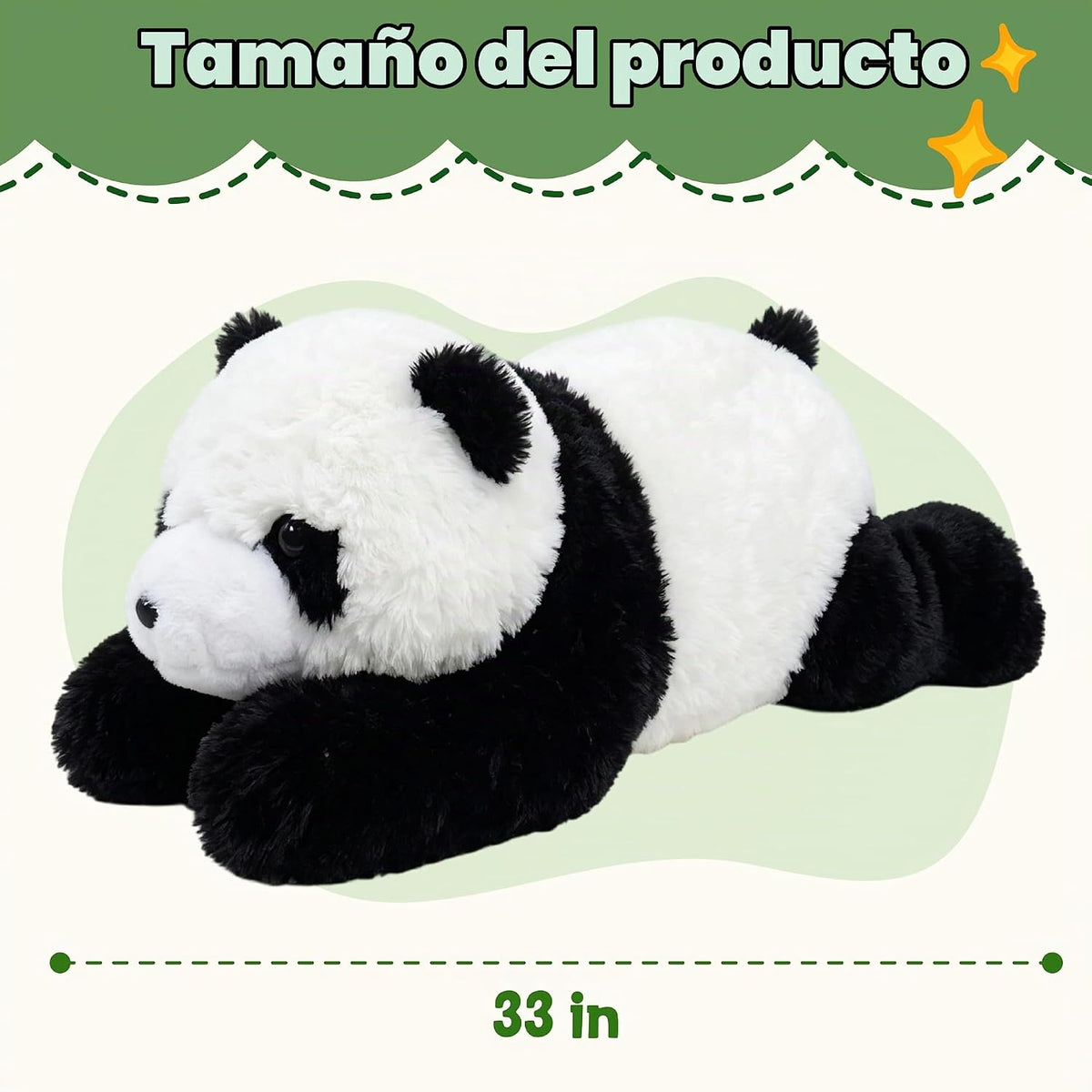Panda Jrystar | Tamaño grande: 33 pulgadas (blanco y negro), regalo...