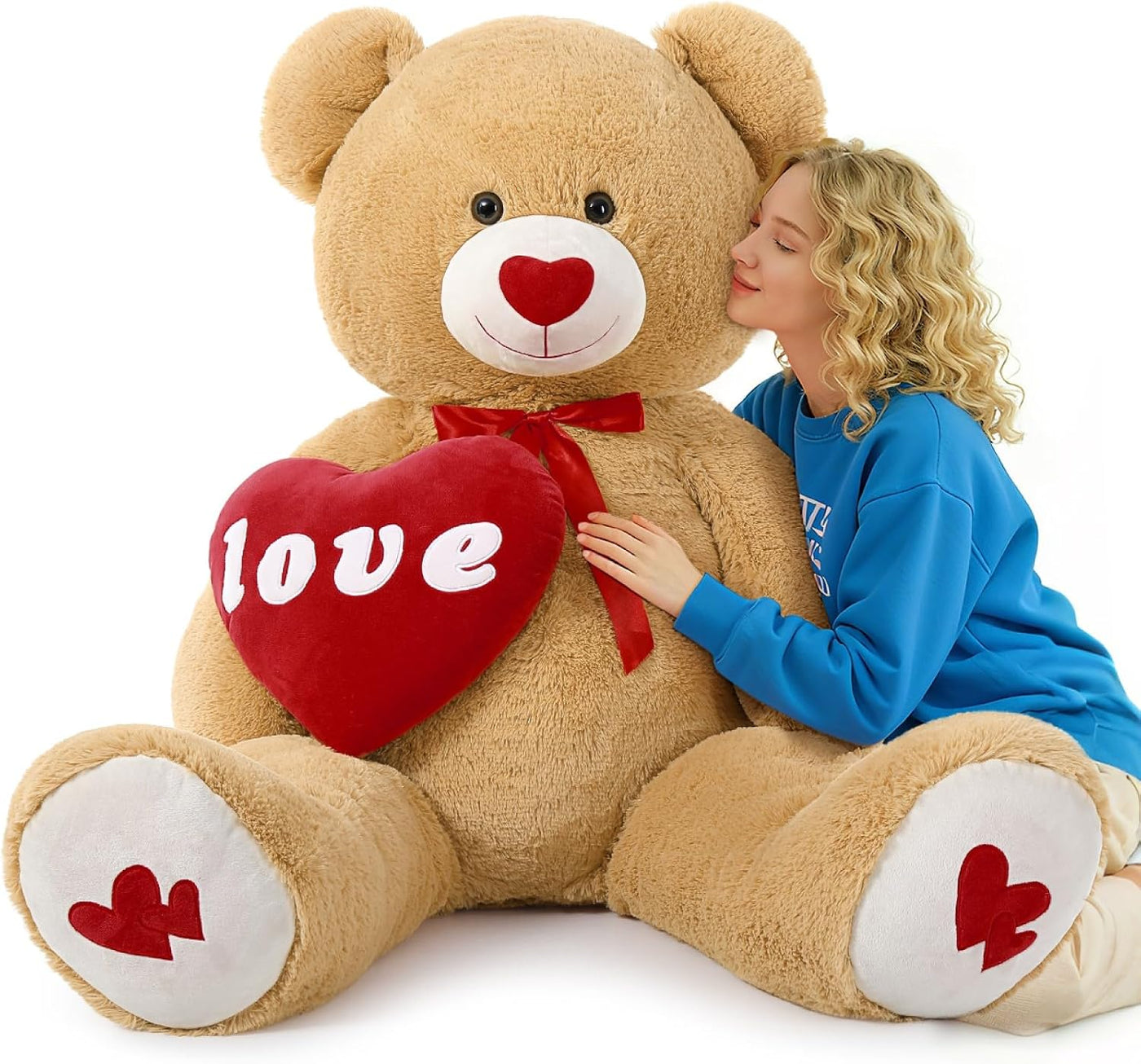 MorisMos Oso de peluche gigante con corazón, corazón de amor de 51...