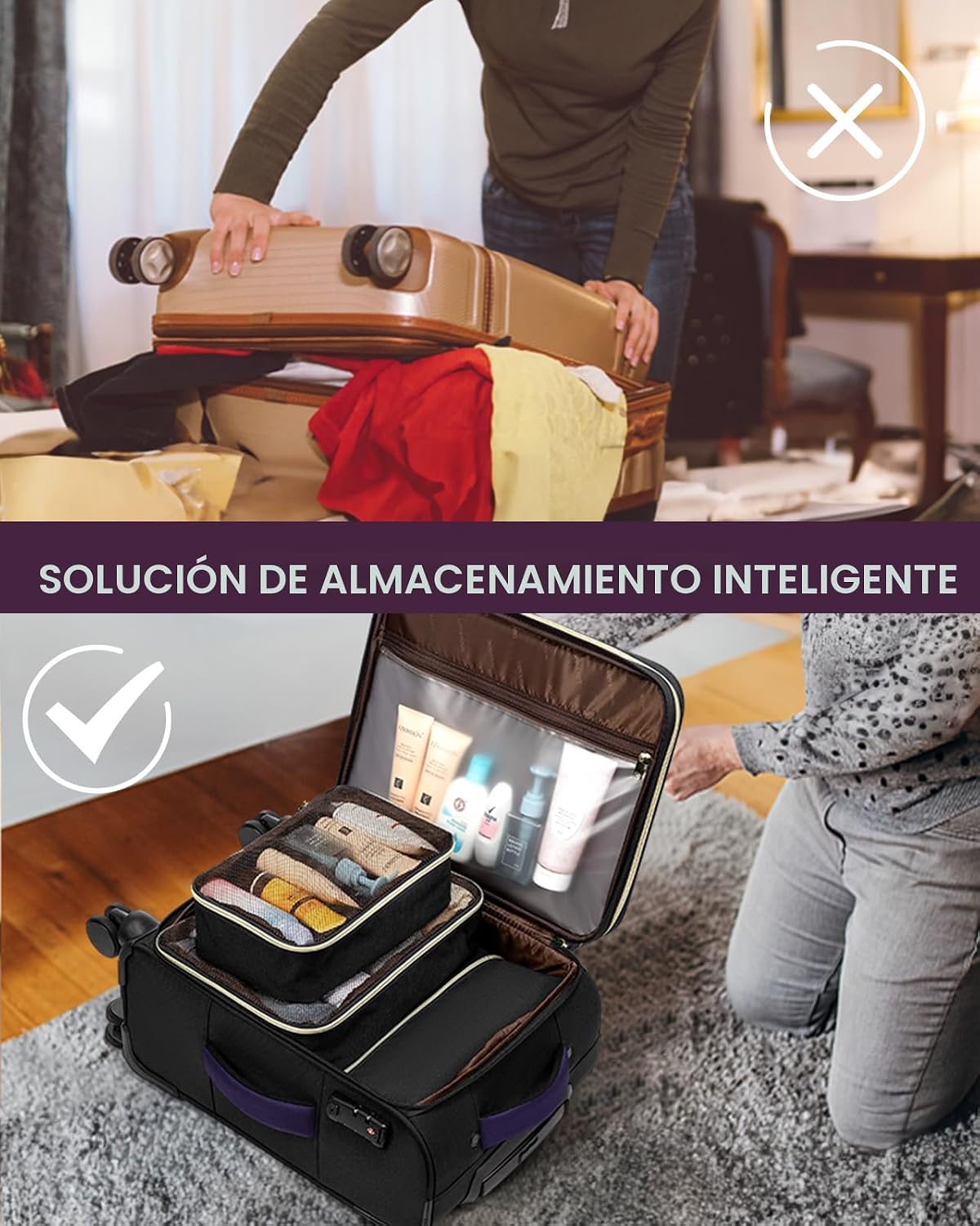 LOVEVOOK Equipaje de mano 22x14x9 pulgadas Aprobado por aerolíneas...
