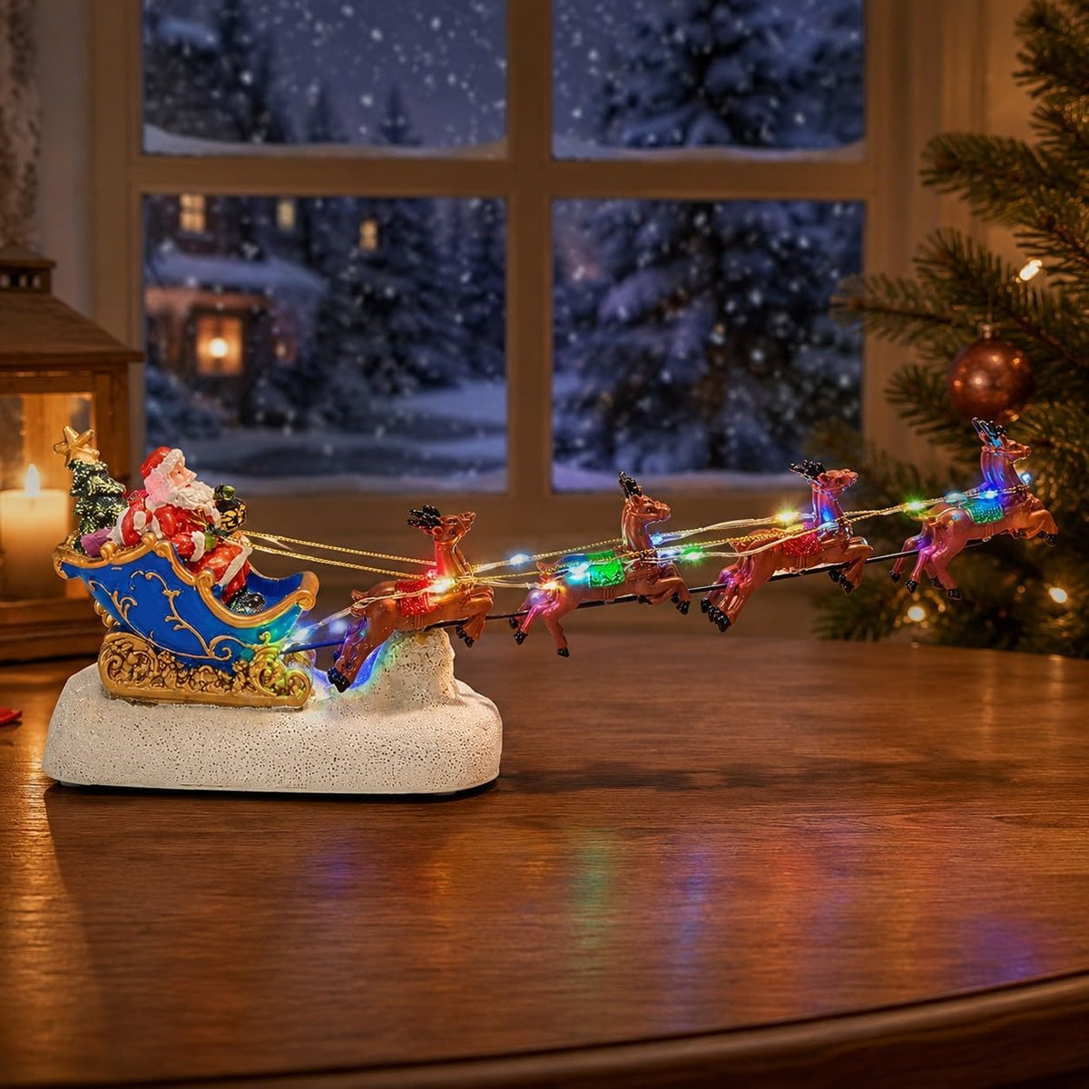 innodept12 trineo de Papá Noel de Navidad con 8 renos - casa de pue...