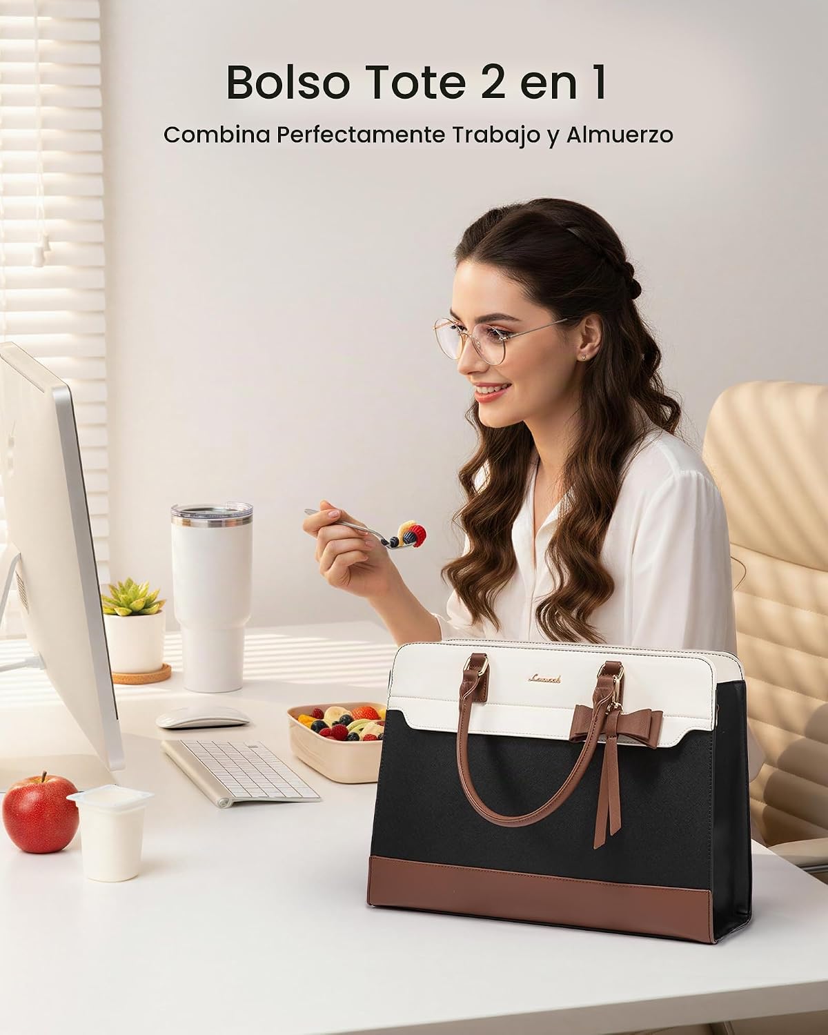 LOVEVOOK Bolsa de mano para laptop para mujer, bolsa de trabajo de...