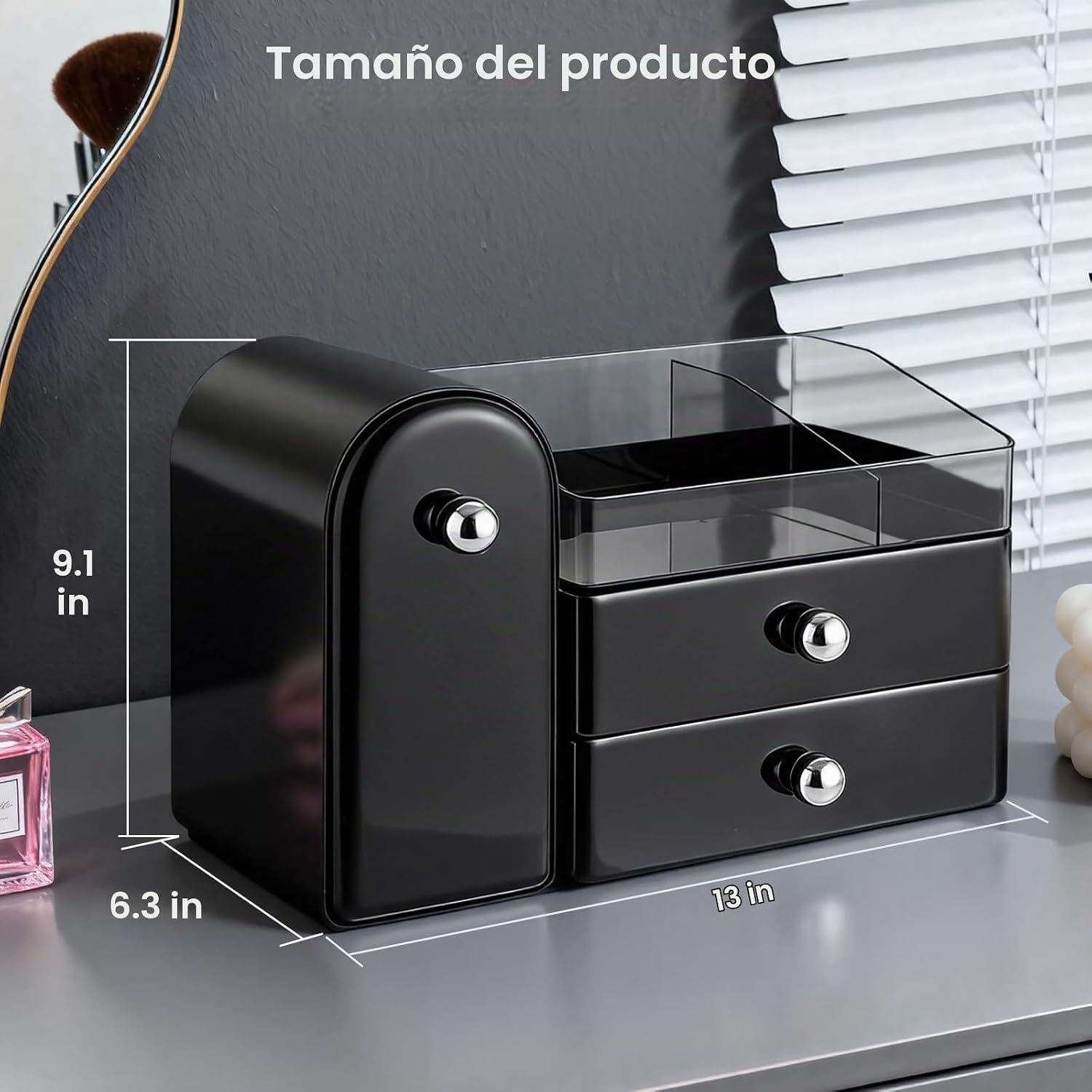 Organizador de Maquillaje, Organizador de Tocador con Soporte para...