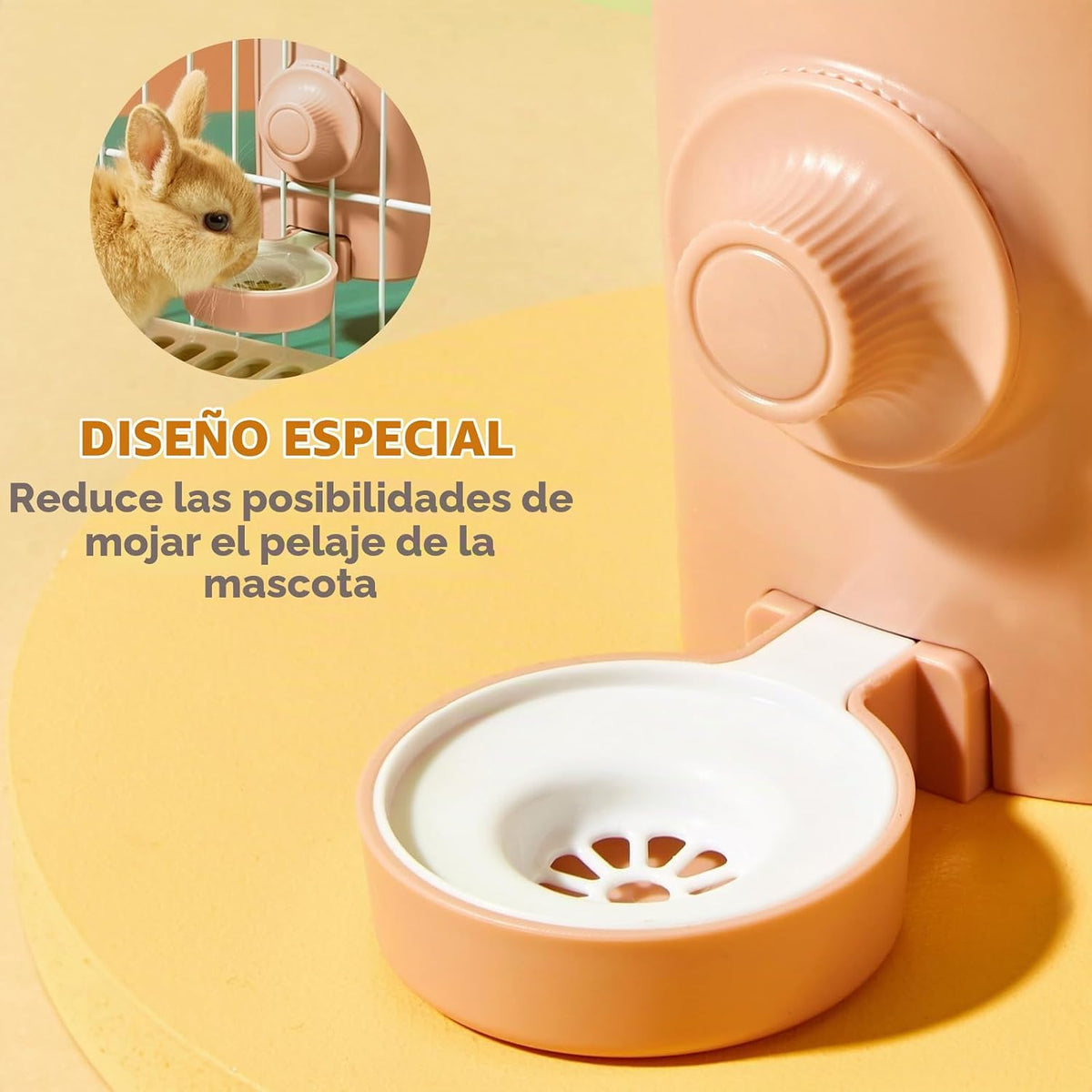 Botella de agua para conejo, 600ml\/20.3 fl oz dispensador de agua...