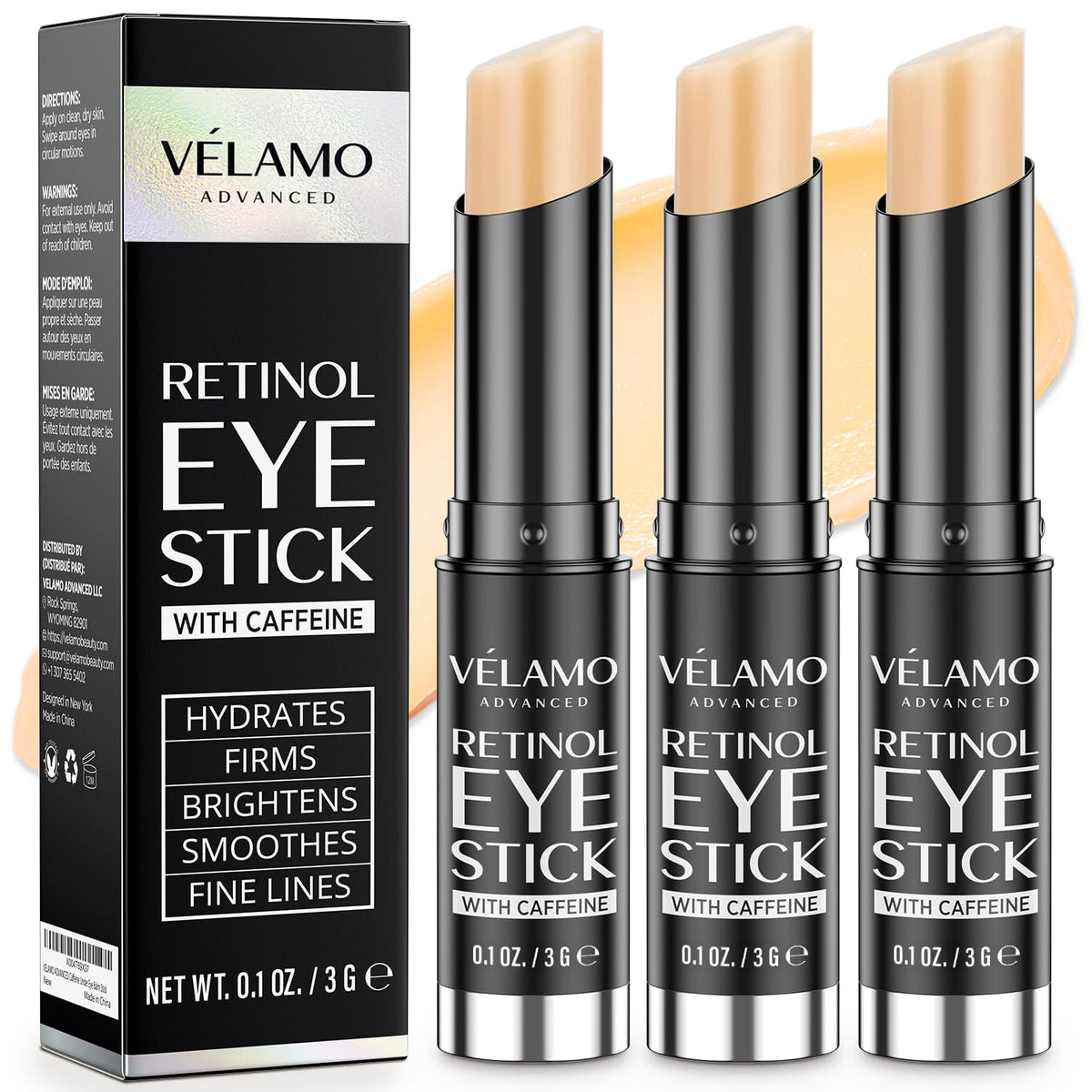 VELAMO ADVANCED Retinol Eye Stick: Crema de ojos de retinol para oj...