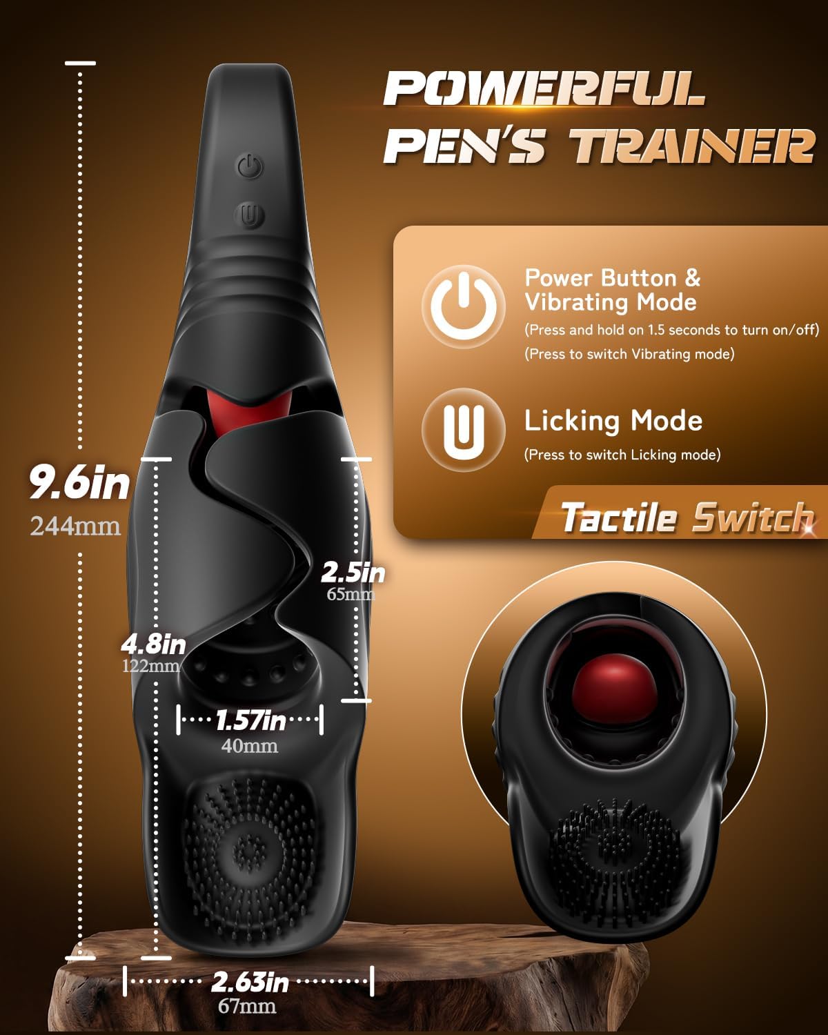 Masturbador masculino con 10 modos de vibración y lamer la lengua,...