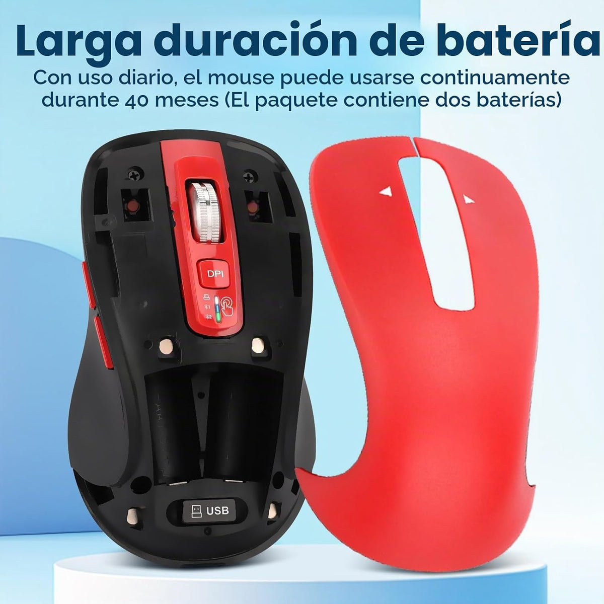 CITLLA Ratón Inalámbrico Bluetooth (USB + BT1 + BT2), Tamaño Comple...