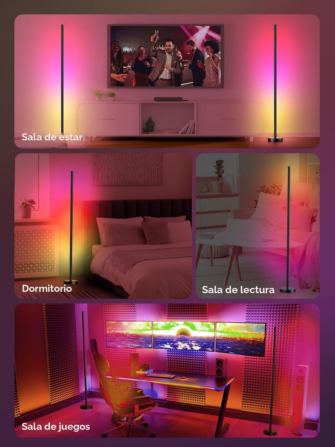 OIYN Smart RGBICW Lámpara de Pie LED de Esquina Paquete de 2 - 16 M...