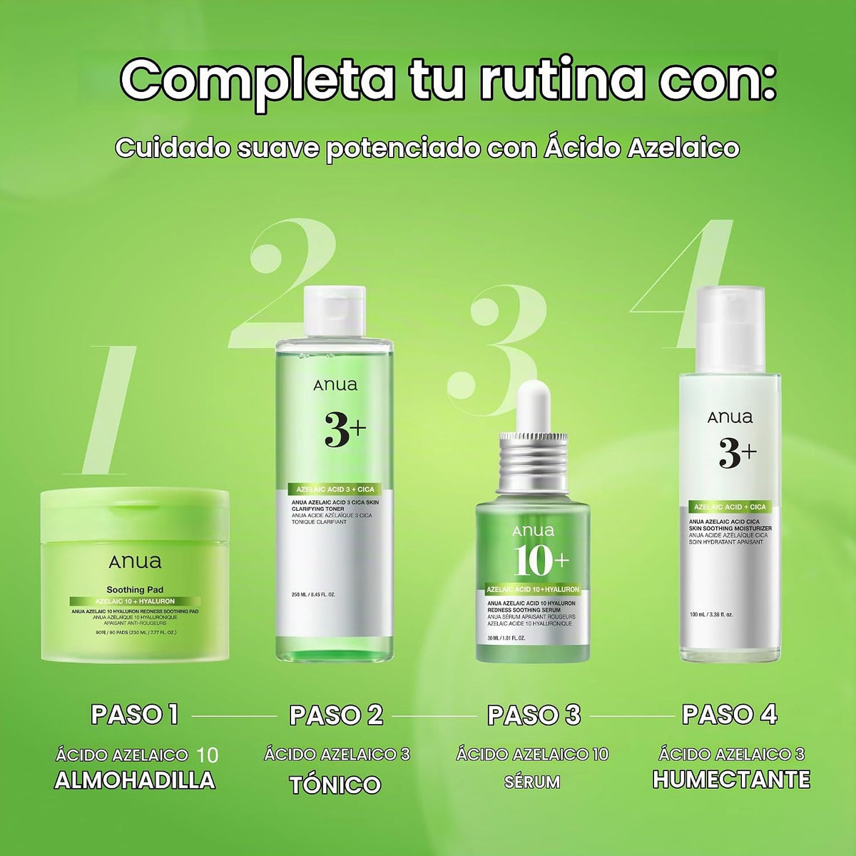 Anua Azelaic Acid 10 Hyaluron Suero calmante para el enrojecimiento...