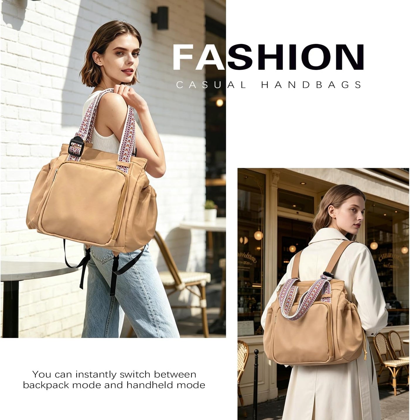 BELLPO Mochila convertible para todos los días, bolsa para pañales,...