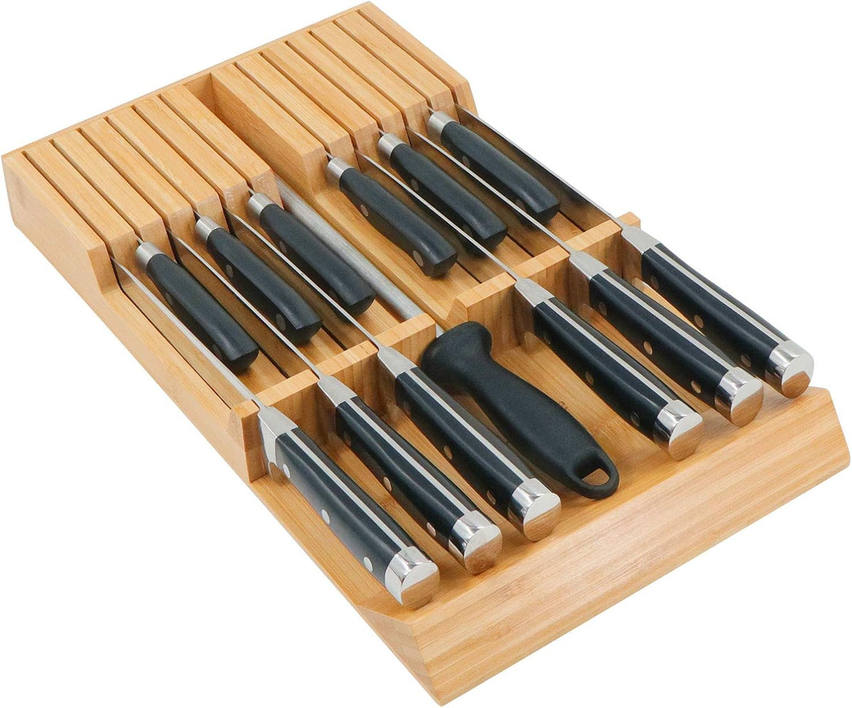 Utoplike - Bloque de cuchillos de bambú para cajones de cocina, org...