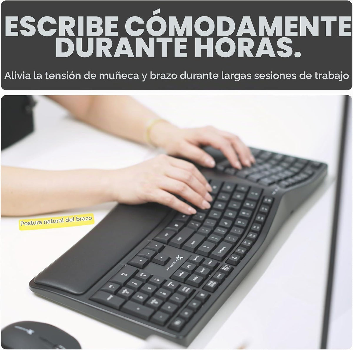 X9 Teclado ergonómico inalámbrico con reposamuñecas - Tu comodidad...