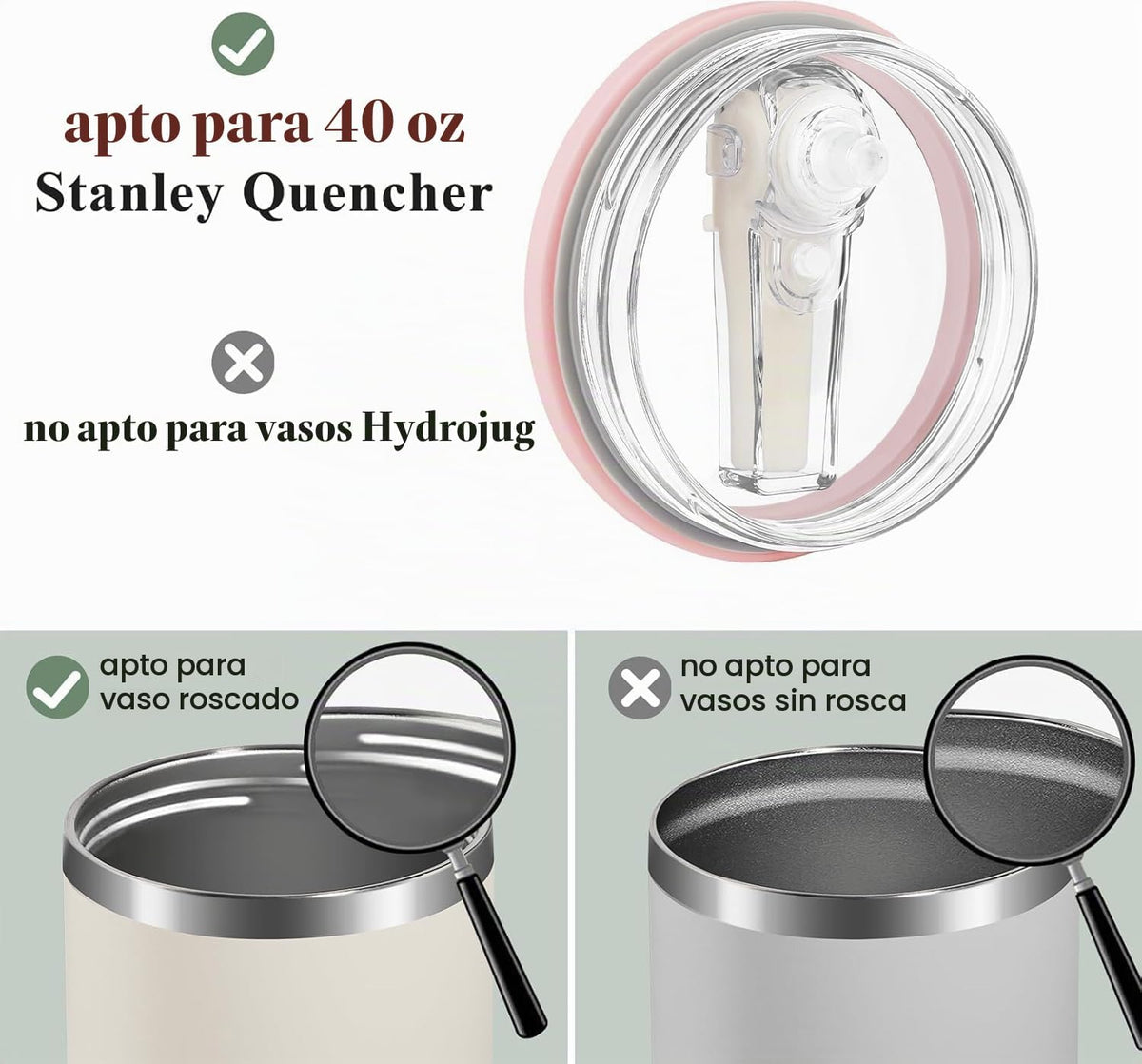 Stanley - Tapa de repuesto de 40 onzas, tapa abatible con popote a...