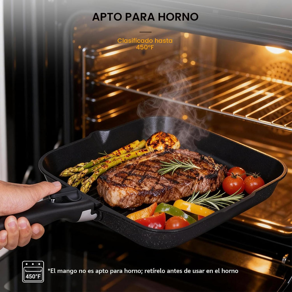 Ammeloo Juego de 21 Piezas de Ollas y Sartenes Antiadherentes con M...