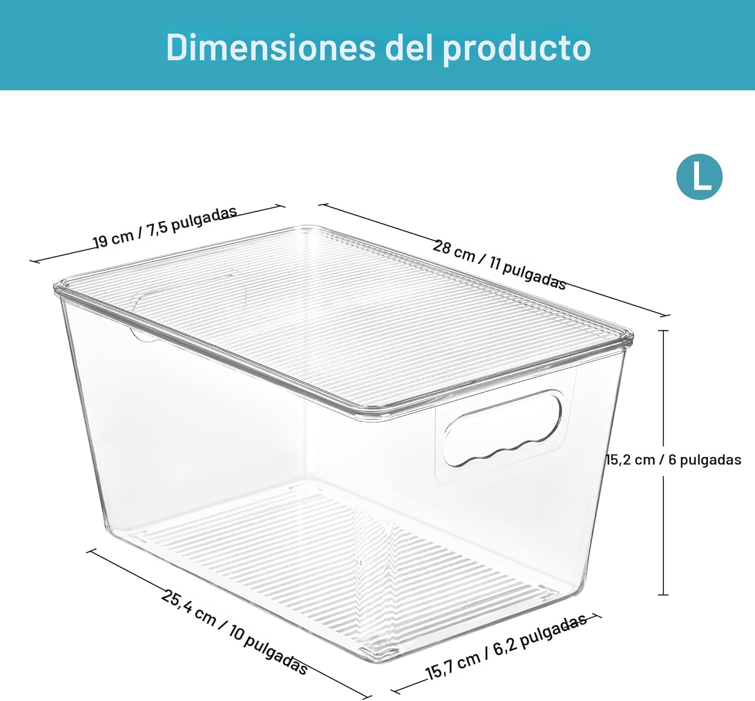Vtopmart - 6 unidades de contenedores de almacenamiento apilables t...