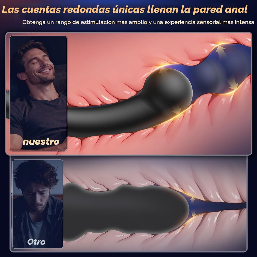 BEISAR Masajeador de próstata vibratorio, tapón anal para adultos,...