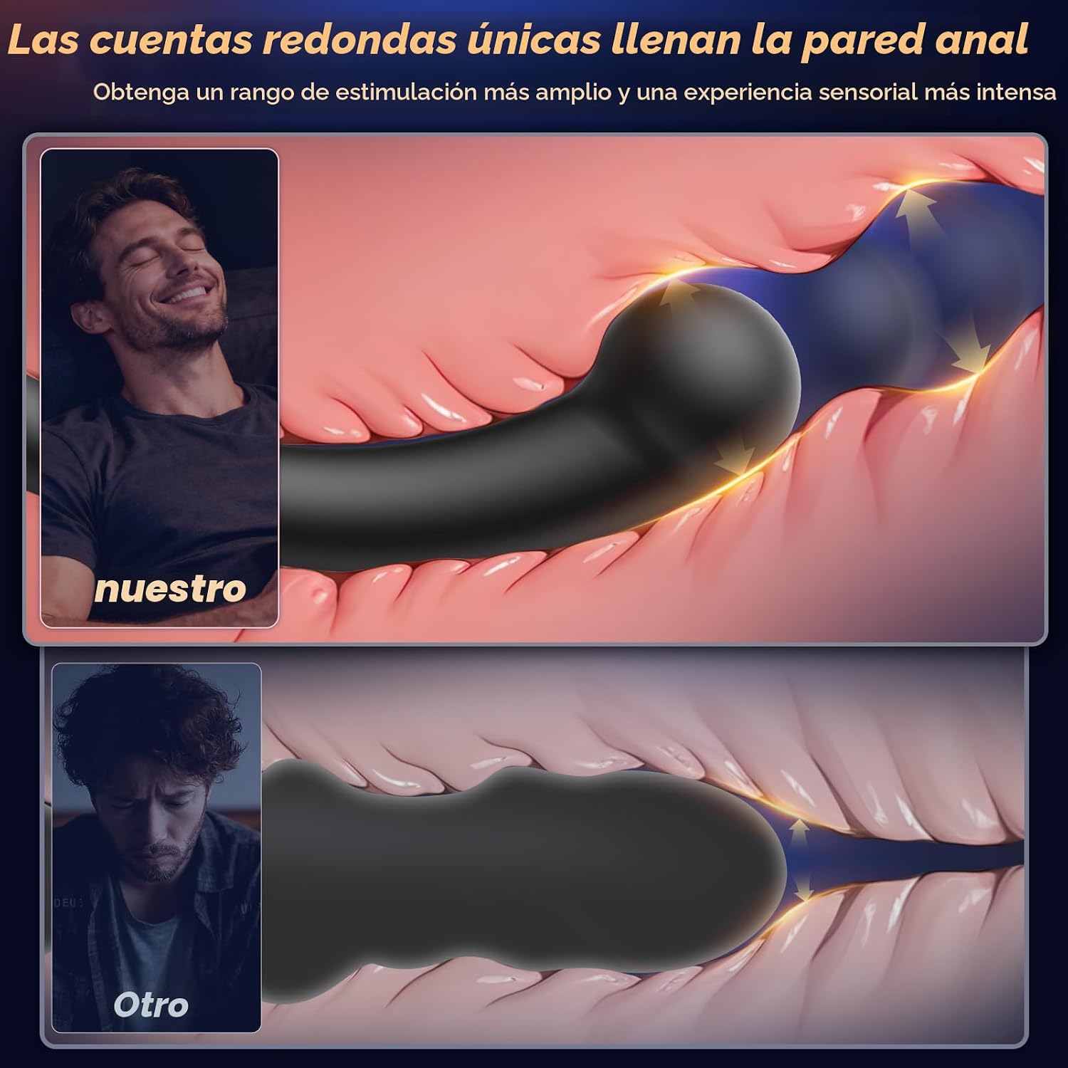 BEISAR Masajeador de próstata vibratorio, tapón anal para adultos,...