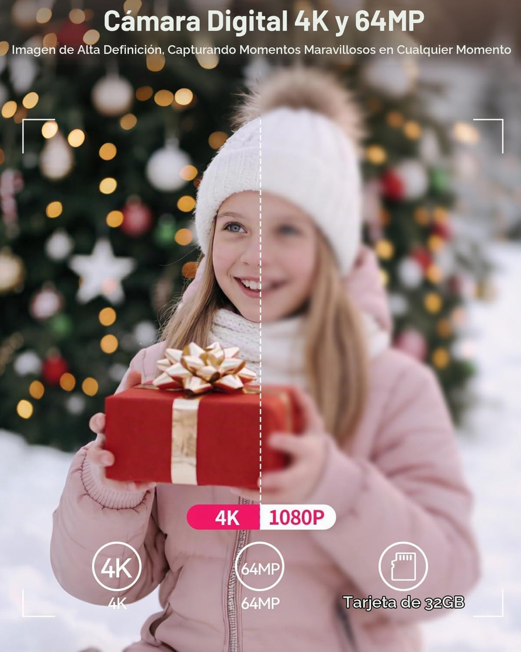 Cámara digital 4K para fotografía, cámara de vlogging WiFi de 64MP...