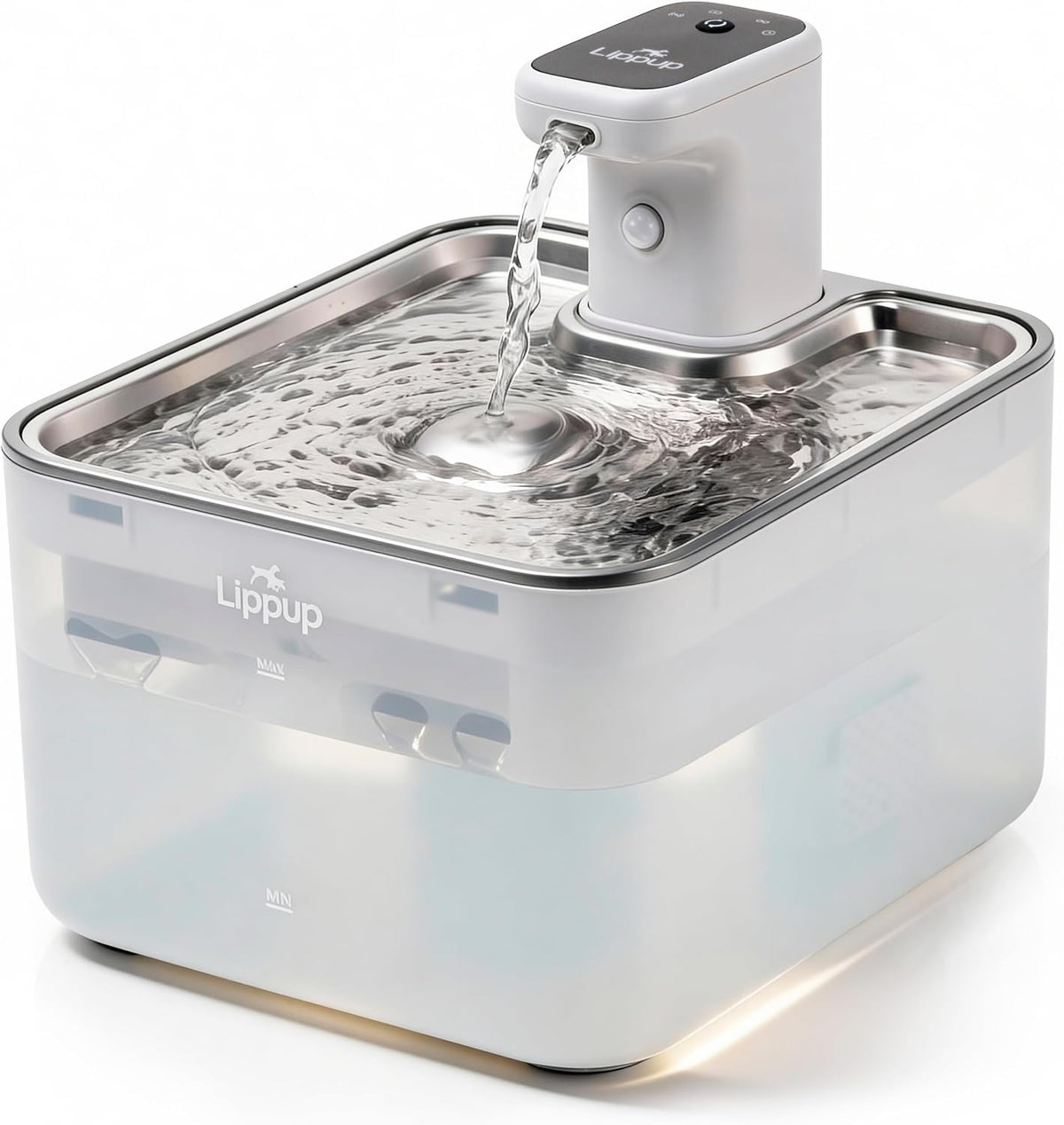 LIPPUP Fuente de agua inalámbrica para gatos, 88 oz\/2.6 L, fuente...