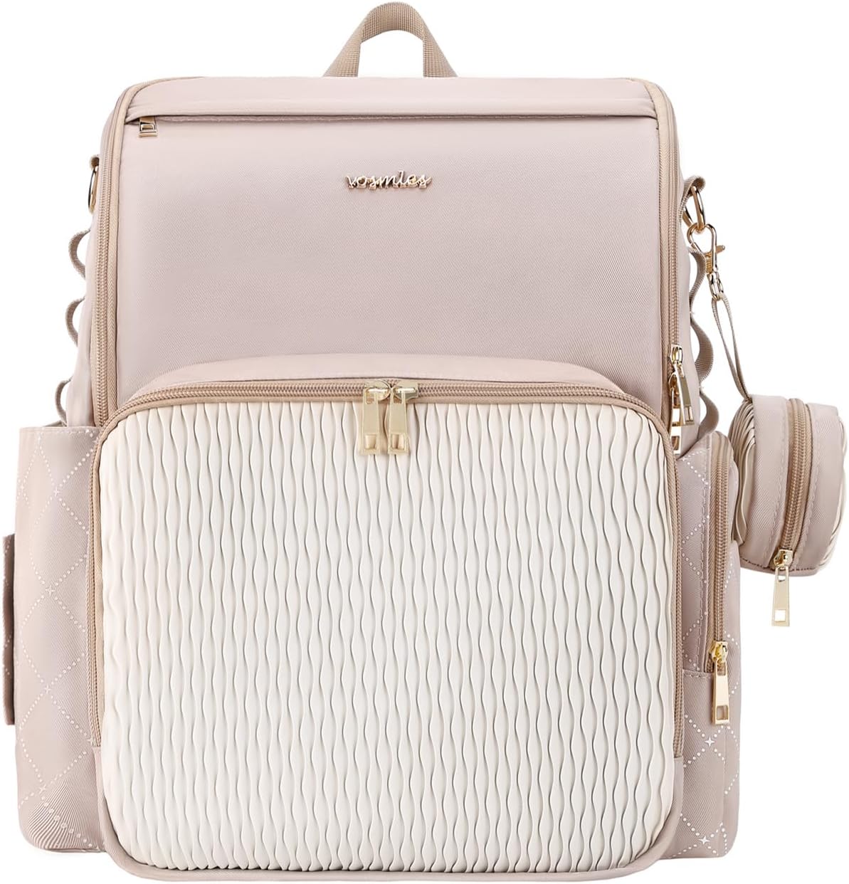 vosmles Elegante bolsa de pañales para bebé, bolsa de bebé con camb...