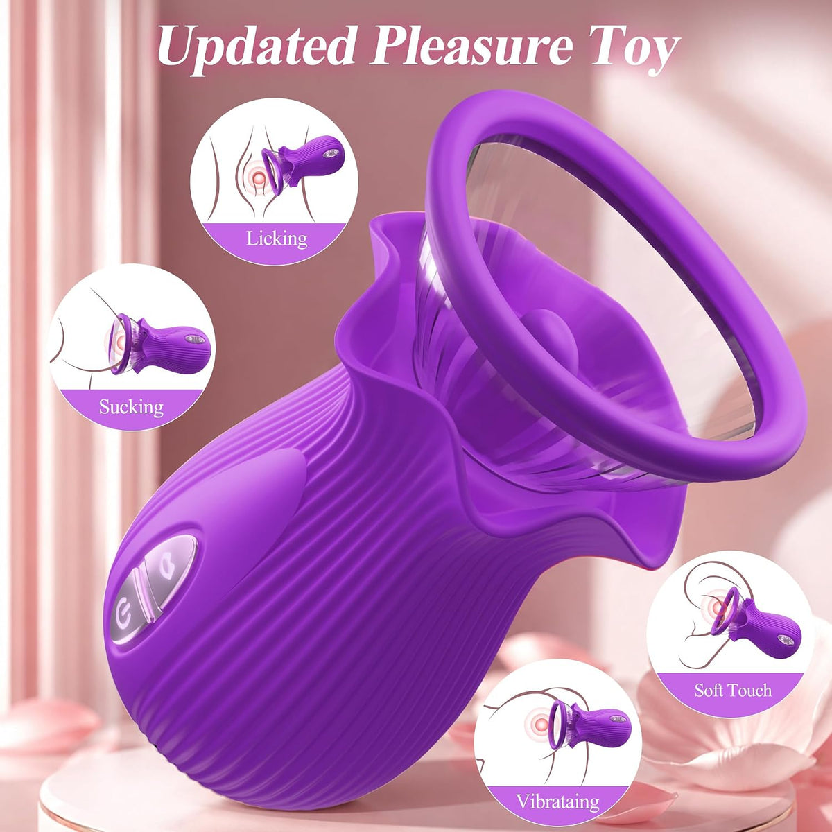 Juguete vibrador de rosa para mujer, juguetes sexuales AI Sync con...