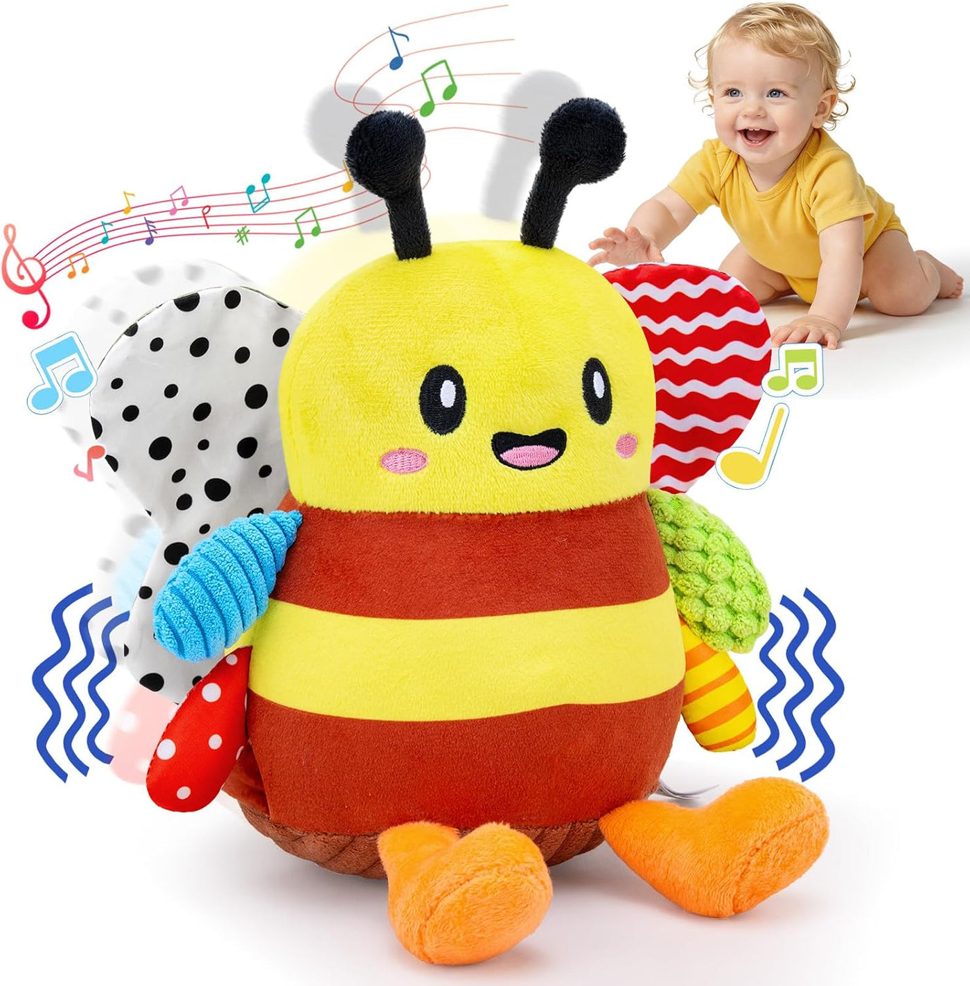 Juguetes para bebés de 12 a 18 meses, juguete musical de peluche pa...
