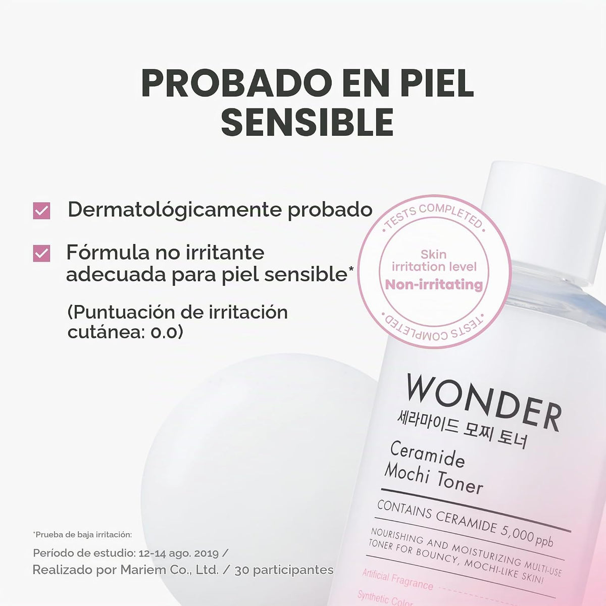 TONYMOLY Wonder Ceramide Mochi Tóner lechoso, tóner hidratante core...