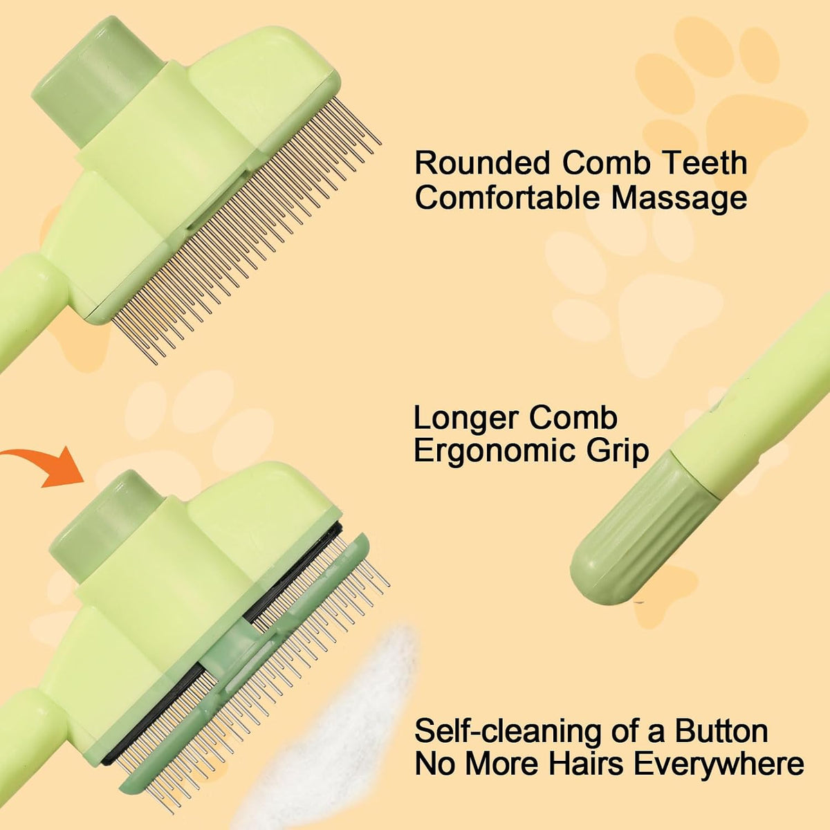 MeowAroma Peine de deshedding para gatos, 2 herramientas de depilac...