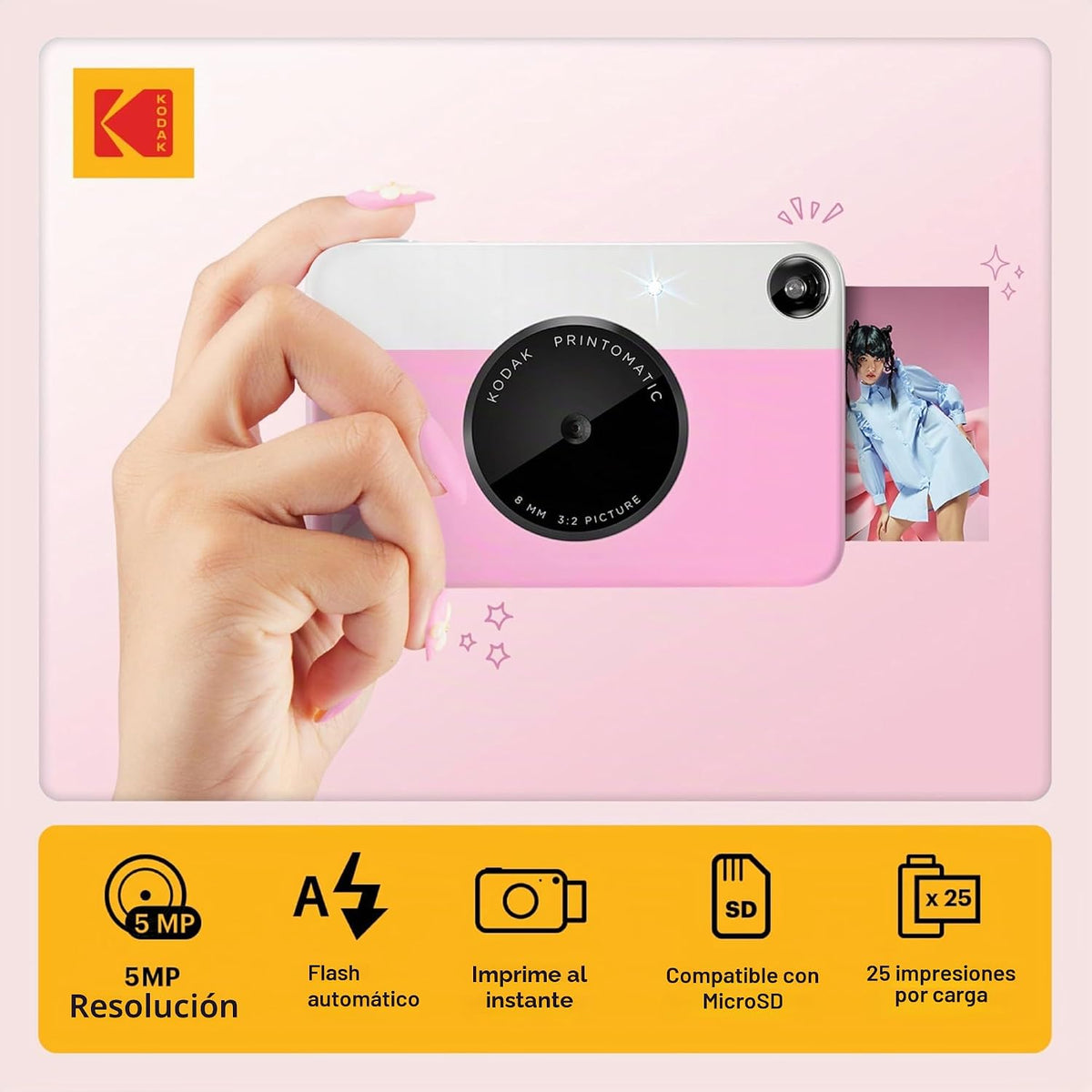 KODAK Printomatic - Paquete de inicio de cámara de impresión instan...
