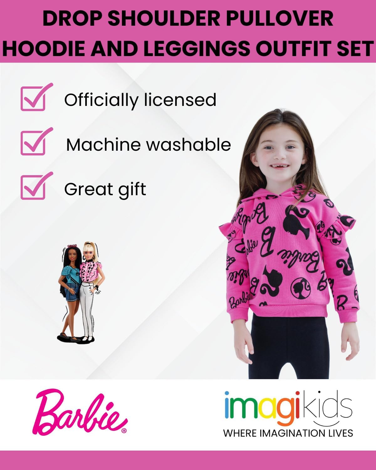 Conjunto de sudadera con capucha de forro polar y leggings para niñ...