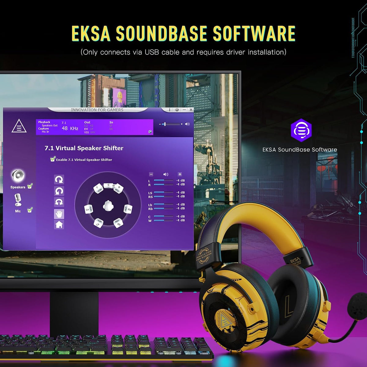 EKSA Auriculares USB para juegos para PC - Auriculares para computa...