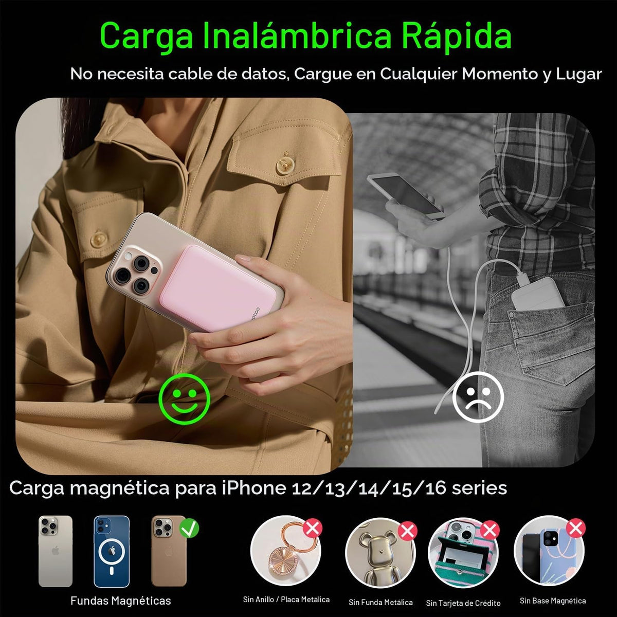 para el cargador portátil Magsafe, banco magnético delgado de la en...