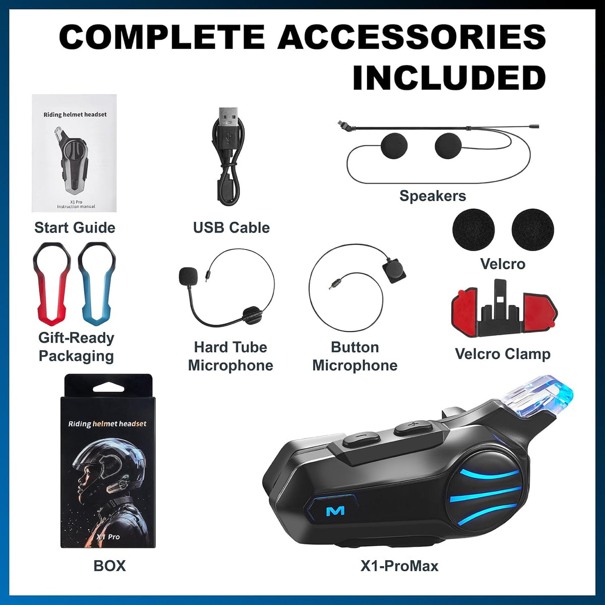 RideHaven Auriculares Bluetooth para casco de motocicleta, sistema...