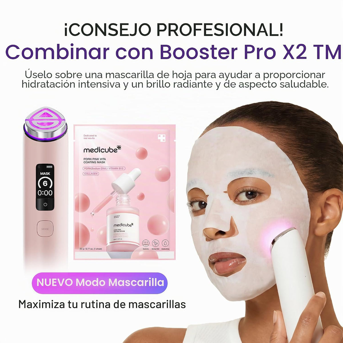 medicube Perfect Mask Mode Duo: PDRN Vita Coated Mask y Booster Pro...