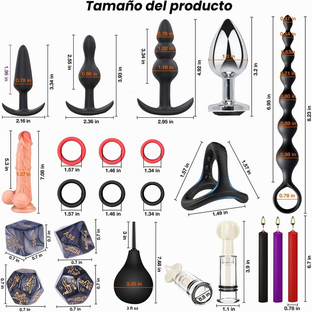 Juguetes sexuales BDSM Restricciones Dildo, Kit de 36 piezas de equ...