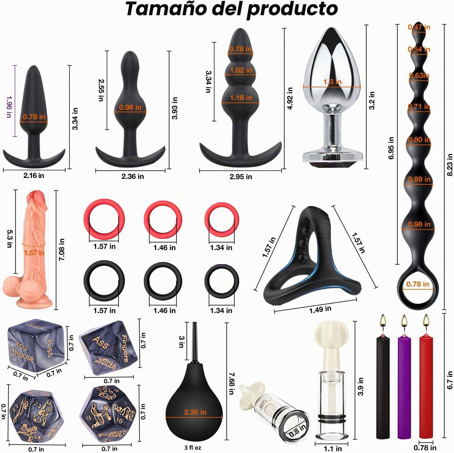 Juguetes sexuales BDSM Restricciones Dildo, Kit de 36 piezas de equ...