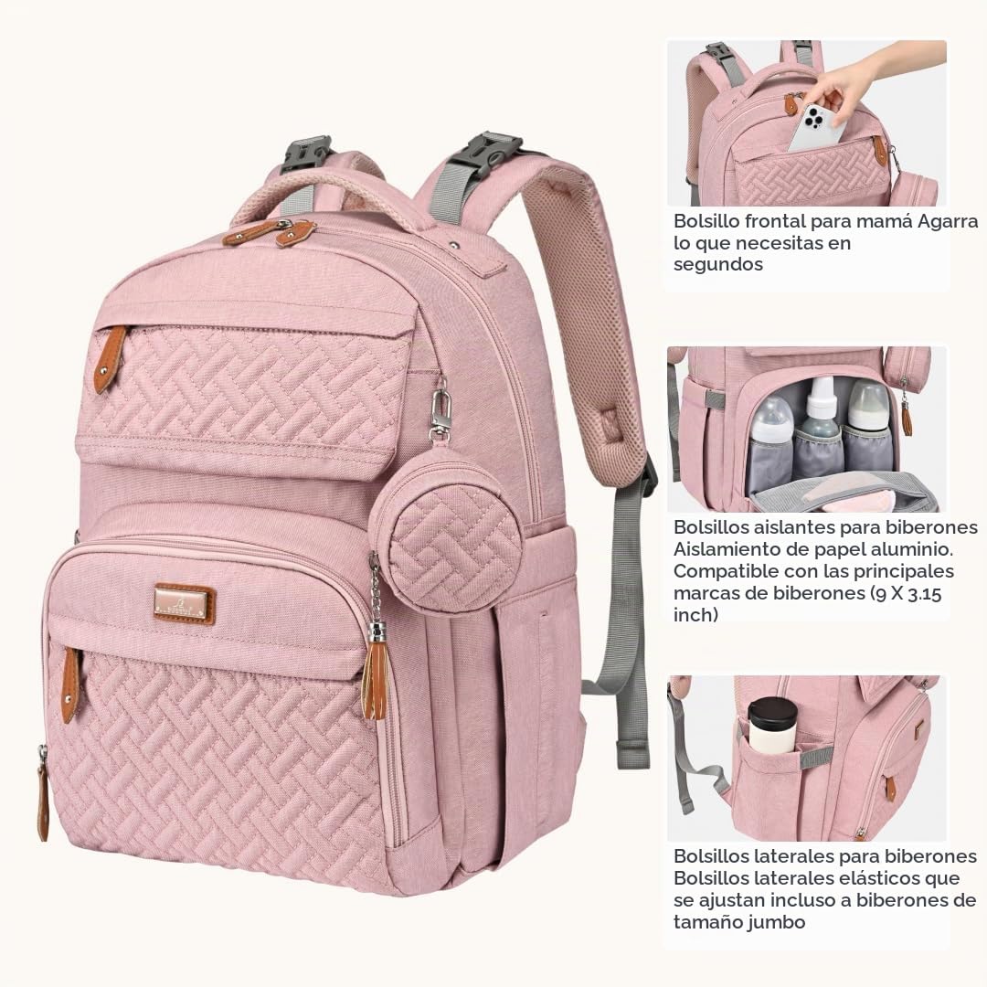 BabbleRoo Mochila para pañales \u2013 Bolsa de pañales grande de vi...
